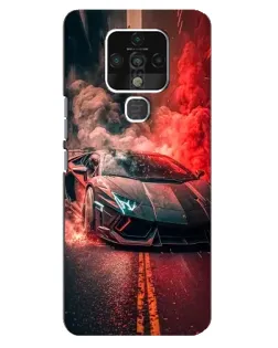 Чохол для TECNO Camon 16 з картинкою «Lamborghini червоний дим»