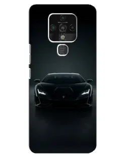 Чохол для TECNO Camon 16 з картинкою «Чорний Lamborghini Aventador»
