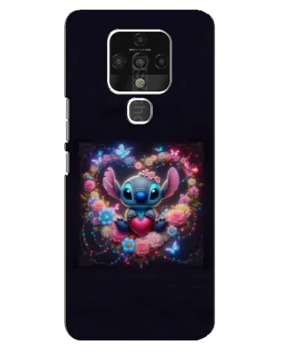 Чохол для TECNO Camon 16 з картинкою «Stitch у квітах»