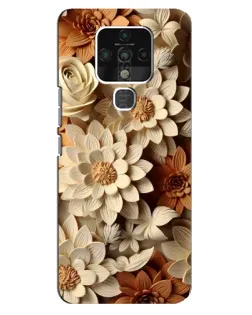 Чохол для TECNO Camon 16 з картинкою «Бежевий флористичний декор»