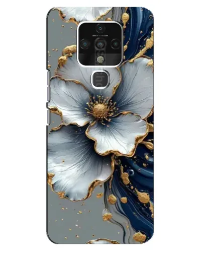 Чохол для TECNO Camon 16 з картинкою «Біла квітка та золотий флюїд» Чохол для TECNO Camon 16 з картинкою «Біла квітка та золотий флюїд»