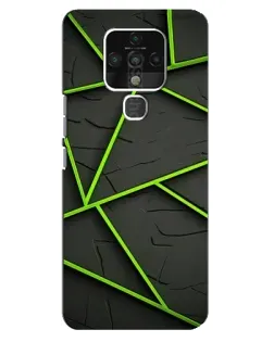 Чохол для TECNO Camon 16 з картинкою «Зелені геометричні лінії»