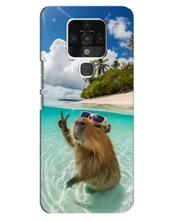Чохол для TECNO Camon 16 з картинкою «Капібара на морі»
