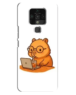 Чохол для TECNO Camon 16 з картинкою «Капібара з ноутбуком»