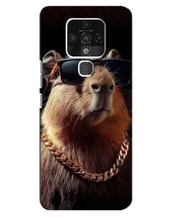 Чохол для TECNO Camon 16 з картинкою «Капібара золотий ланцюг»