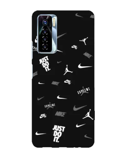 Чехол для TECNO Camon 17 Pro с картинкой «Nike Black Pattern»