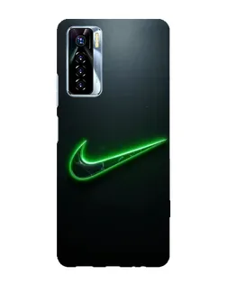 Чехол для TECNO Camon 17 Pro с картинкой «Неоновый контур Nike»