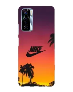 Чехол для TECNO Camon 17 Pro с картинкой «Nike на закате солнца»