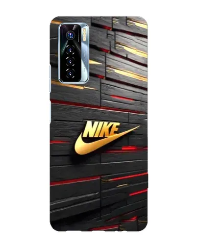 Чехол для TECNO Camon 17 Pro с картинкой «Золотой Nike на металле»