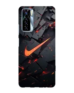 Чехол для TECNO Camon 17 Pro с картинкой «Nike — эффект разломов»