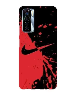 Чехол для TECNO Camon 17 Pro с картинкой «Красные брызги Nike»