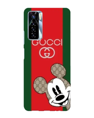 Чехол для TECNO Camon 17 Pro с картинкой «Gucci — полосы и Микки»