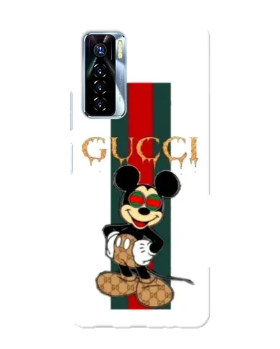 Чехол для TECNO Camon 17 Pro с картинкой «Микки Маус Gucci — полосы»