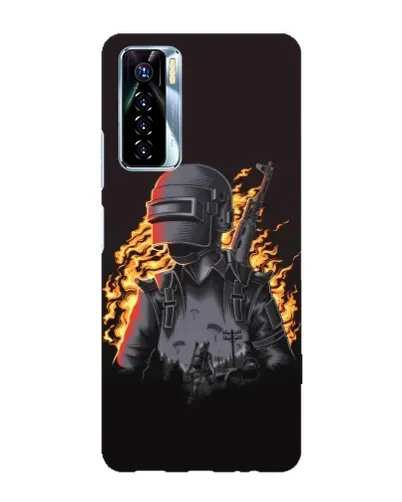 Чохол для TECNO Camon 17 Pro з картинкою «PUBG — вогняний силует»