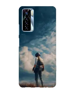 Чохол для TECNO Camon 17 Pro з картинкою «Герой PUBG на скелі»