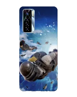 Чохол для TECNO Camon 17 Pro з картинкою «Десант PUBG — стрибок»