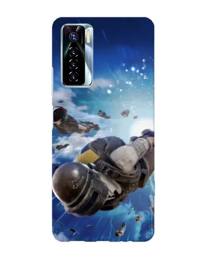 Чохол для TECNO Camon 17 Pro з картинкою «Десант PUBG — стрибок»