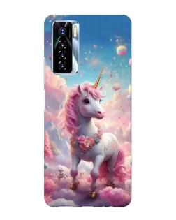 Чехол для TECNO Camon 17 Pro с картинкой «Единорог среди облаков»