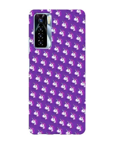 Чехол для TECNO Camon 17 Pro с картинкой «Единороги на фиолетовом»