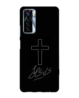Чехол для TECNO Camon 17 Pro с картинкой «Графический крест Jesus» Чехол для TECNO Camon 17 Pro с картинкой «Графический крест Jesus»