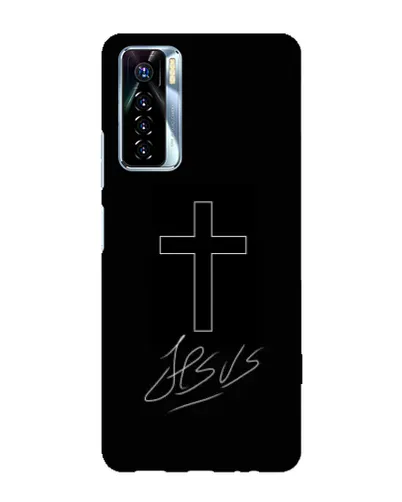 Чехол для TECNO Camon 17 Pro с картинкой «Графический крест Jesus» Чехол для TECNO Camon 17 Pro с картинкой «Графический крест Jesus»