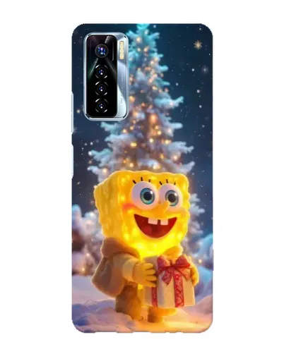Чохол для TECNO Camon 17 Pro з картинкою «Різдвяний Спанч Боб»