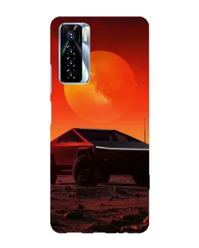 Чехол для TECNO Camon 17 Pro с картинкой «Cybertruck на Марсе»