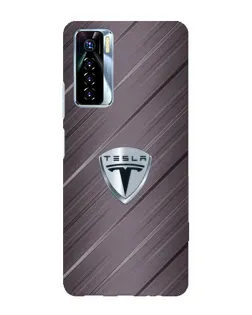 Чехол для TECNO Camon 17 Pro с картинкой «Металлическая текстура Tesla»