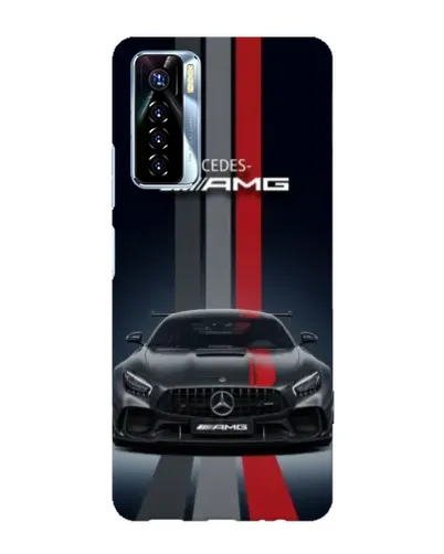 Чехол для TECNO Camon 17 Pro с картинкой «Mercedes — белый карбон»