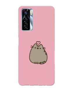 Чехол для TECNO Camon 17 Pro с картинкой «Pusheen сердце»