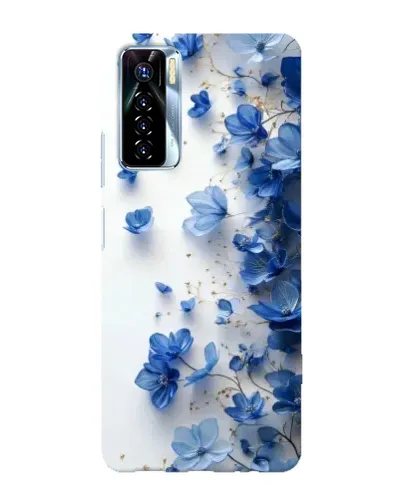 Чехол для TECNO Camon 17 Pro с картинкой «Голубой цветочный каскад»