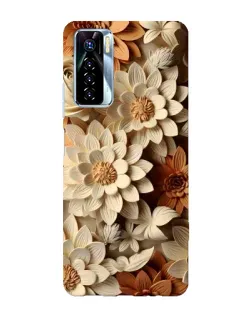 Чехол для TECNO Camon 17 Pro с картинкой «Бежевый флористический декор»