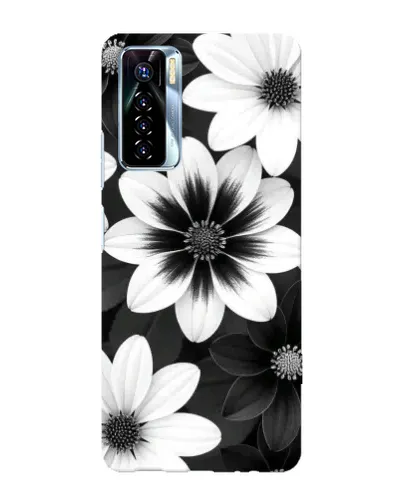 Чехол для TECNO Camon 17 Pro с картинкой «Монохромные астры»