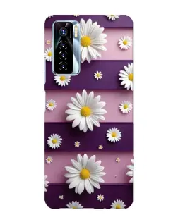 Чехол для TECNO Camon 17 Pro с картинкой «Ромашки на фиолетовом»