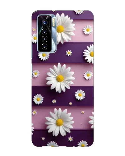 Чехол для TECNO Camon 17 Pro с картинкой «Ромашки на фиолетовом»