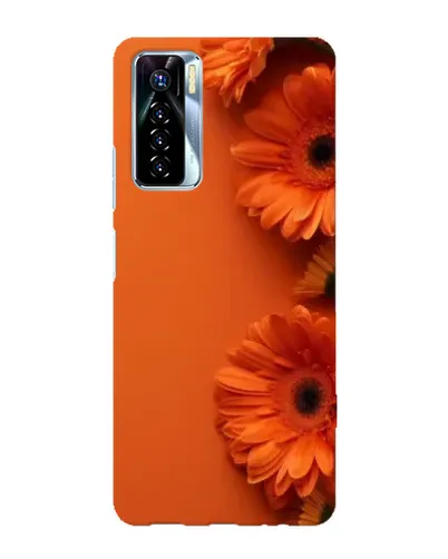 Чехол для TECNO Camon 17 Pro с картинкой «Оранжевые герберы»