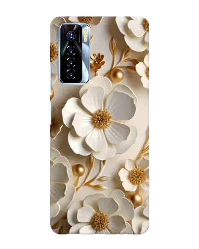 Чехол для TECNO Camon 17 Pro с картинкой «Белие бумажние  цвети»