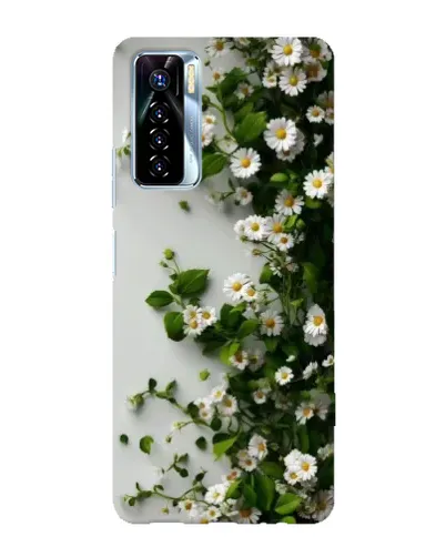 Чехол для TECNO Camon 17 Pro с картинкой «Ветка мелких белых цветов»