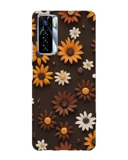 Чехол для TECNO Camon 17 Pro с картинкой «Узор из маленьких подсолнухов»