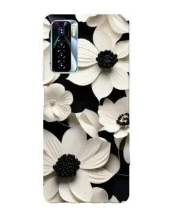 Чехол для TECNO Camon 17 Pro с картинкой «Объемные белые цветы»