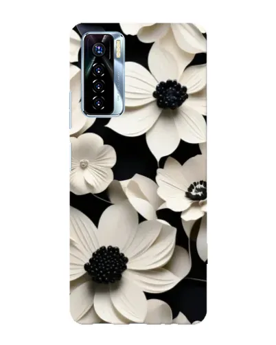 Чехол для TECNO Camon 17 Pro с картинкой «Объемные белые цветы»