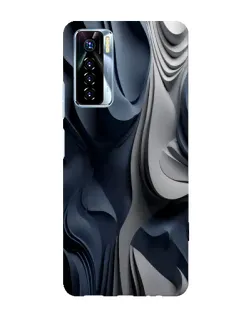 Чохол для TECNO Camon 17 Pro з картинкою «Об'ємні сині складки»