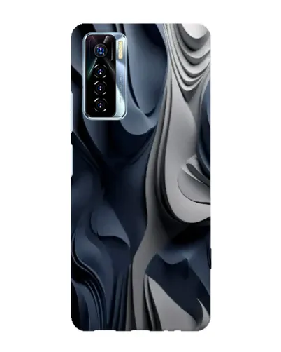 Чохол для TECNO Camon 17 Pro з картинкою «Об'ємні сині складки»