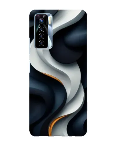 Чохол для TECNO Camon 17 Pro з картинкою «Об'ємні чорно-білі стрічки»