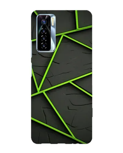 Чохол для TECNO Camon 17 Pro з картинкою «Зелені геометричні лінії»