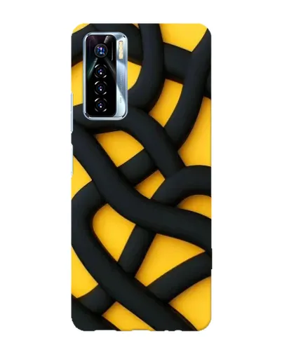 Чохол для TECNO Camon 17 Pro з картинкою «Чорне жовте переплетення»
