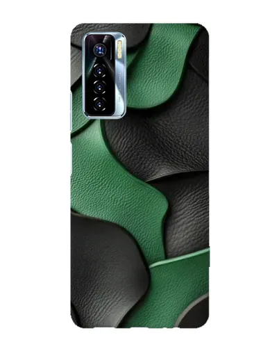 Чохол для TECNO Camon 17 Pro з картинкою «Зелені шкіряні хвилі»