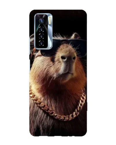 Чехол для TECNO Camon 17 Pro с картинкой «Капибара золотая цепь»