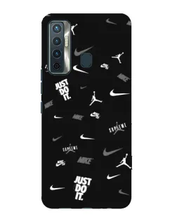 Чохол для TECNO Camon 17 з картинкою «Nike Black Pattern»