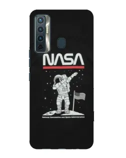 Чохол для TECNO Camon 17 з картинкою «NASA — крокуємо по Місяцю»